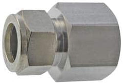 Parker - 3/8" OD, Stainless Steel Female Connector - -425 to 1,200°F, 1-1/16" Hex, Comp x FNPT Ends - Makers Industrial Supply