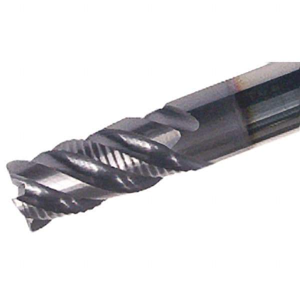 Iscar - 4 Flute Solid Carbide Roughing & Finishing Corner Chamfer End Mill - TiAlN Finish, Weldon Shank, 45° Helix, Non-Centercutting, Regular Length - Makers Industrial Supply