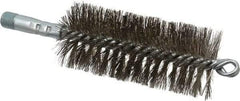 Schaefer Brush - 4-1/2" Brush Length, 2" Diam, Double Stem, Double Spiral Tube Brush - 7-1/4" Long, Stainless Steel, 1/4" NPSM Male Connection - Makers Industrial Supply