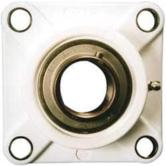 Value Collection - 1-7/16" ID, 1-3/4" OAL x 4-19/32" OAH 4-Bolt Flange Mounted Bearing - 3,462 Lb Static Cap, 5,777 Lb Dyn Cap, 3-5/8" Btw Mnt Hole Ctrs, SS Thermoplastic - Makers Industrial Supply