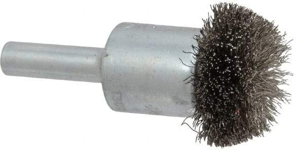 Anderson - 1" Brush Diam, Crimped, Flared End Brush - 1/4" Diam Shank, 25,000 Max RPM - Makers Industrial Supply