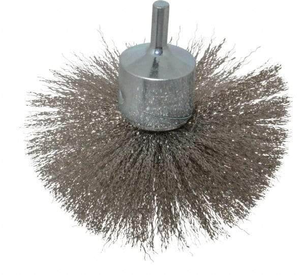 Anderson - 4" Brush Diam, Crimped, Flared End Brush - 1/4" Diam Shank, 15,000 Max RPM - Makers Industrial Supply