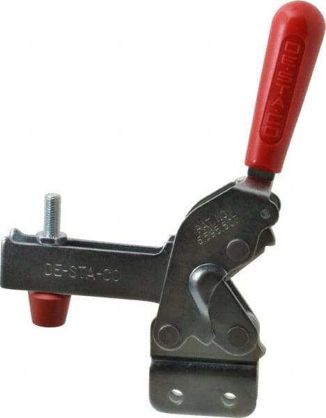 De-Sta-Co - 1,400 Lb Holding Capacity, Vertical Handle, Manual Hold Down Toggle Clamp - 66° Handle Movement, 78° Bar Opening, U-Bar, Straight Base, Electro-Plated Zinc, Carbon Steel - Makers Industrial Supply