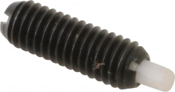 Gibraltar - 10-32, 9/16" Thread Length, 1/8" Plunger Projection, Steel Threaded Spring Plunger - 0.093" Max Plunger Diam, 0.3 Lb Init End Force, 3 Lb Final End Force - Makers Industrial Supply