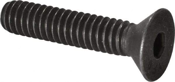 Value Collection - 1/4-20 UNC Hex Socket Drive, 82° Flat Screw - Alloy Steel, Black Oxide Finish, Fully Threaded, 1-1/4" OAL - Makers Industrial Supply