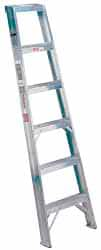 Made in USA - 8 Ft. High, Type IA Rating, Aluminum Shelf Ladder - Makers Industrial Supply