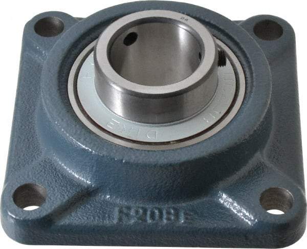 Value Collection - 1-1/2" ID, 5-1/8" OAW x 5-1/8" OAL x 5-1/8" OAH 4-Bolt High Temperature Flange Bearing - 4,000 Lb Static Cap, 6,400 Lb Dyn Cap, 4" Btw Mnt Hole Ctrs, 53/64" Base-to-Ctr Ht, Cast Iron - Makers Industrial Supply