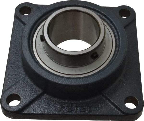 Value Collection - 2-7/16" ID, 6-7/8" OAW x 6-7/8" OAL x 6-7/8" OAH 4-Bolt High Temperature Flange Bearing - 7,970 Lb Static Cap, 11,550 Lb Dyn Cap, 5-5/8" Btw Mnt Hole Ctrs, 1-9/64" Base-to-Ctr Ht, Cast Iron - Makers Industrial Supply