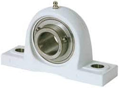 Value Collection - 1-7/16" ID, 42.9mm OAL x 3-23/32" OAH Pillow Block - 3,462 Lb Static Cap, 5,777 Lb Dyn Cap, 5" Btw Mnt Hole Ctrs, SS Thermoplastic - Makers Industrial Supply