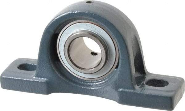 Value Collection - 1" ID, 2-25/32" OAW x 5-1/2" OAL x 2-25/32" OAH High Temperature Ball Bearing Pillow Block - 1,740 Lb Static Cap, 3,100 Lb Dyn Cap, 4-1/8" Btw Mnt Hole Ctrs, 1-7/16" Base-to-Ctr Ht, Cast Iron - Makers Industrial Supply