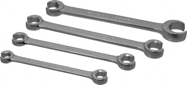 Blackhawk by Proto - 4 Piece, 3/8" x 7/16" to 3/4" x 1", Flare Nut Wrench Set - Inch Measurement Standard, Full Polish Finish, Comes in Vinyl Roll - Makers Industrial Supply