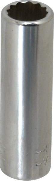 Blackhawk by Proto - 3/8", 1/4" Drive, Deep Hand Socket - 12 Points, 2" OAL, Chrome Finish - Makers Industrial Supply