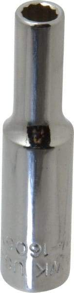 Blackhawk by Proto - 1/4" Drive, Deep Hand Socket - 12 Points, 1-15/16" OAL, Chrome Finish - Makers Industrial Supply