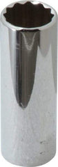 Blackhawk by Proto - 1/4" Drive, Deep Hand Socket - 12 Points, 1-15/16" OAL, Chrome Finish - Makers Industrial Supply