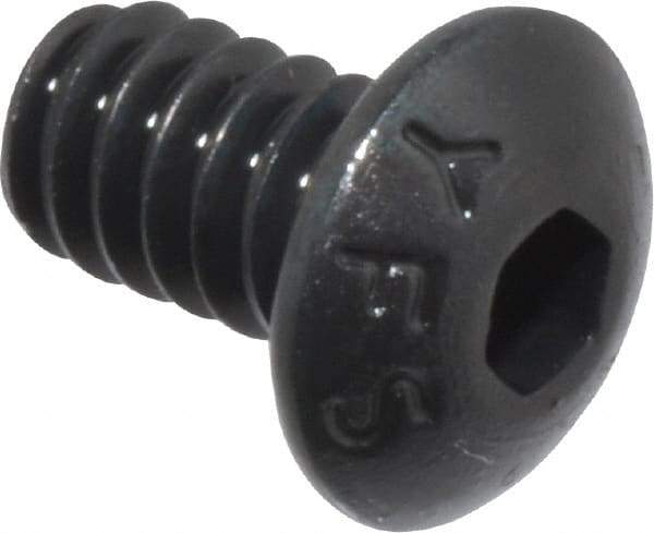 Value Collection - #6-32 UNC Hex Socket Drive, Button Screw - Alloy Steel, Black Oxide Finish, Fully Threaded, 1/4" Length Under Head - Makers Industrial Supply