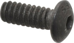 Value Collection - #6-32 UNC Hex Socket Drive, Button Screw - Alloy Steel, Black Oxide Finish, Fully Threaded, 3/8" Length Under Head - Makers Industrial Supply