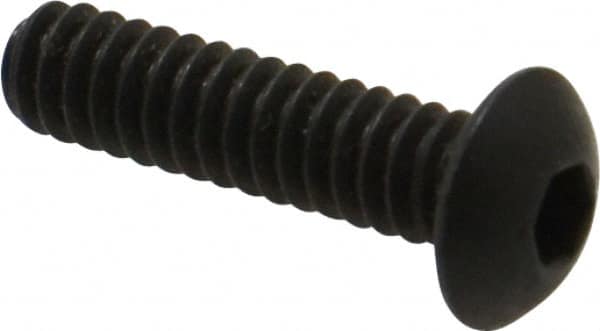 Value Collection - #10-24 UNC Hex Socket Drive, Button Screw - Alloy Steel, Black Oxide Finish, Fully Threaded, 3/4" Length Under Head - Makers Industrial Supply