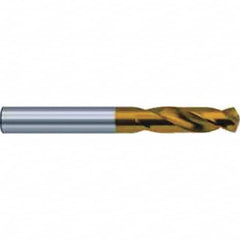 Screw Machine Length Drill Bit: 0.0748″ Dia, 130 °, Cobalt TiN Finish, Right Hand Cut, Spiral Flute, Straight-Cylindrical Shank, Series 659