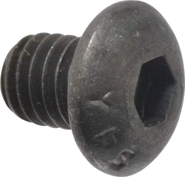 Value Collection - #10-32 UNF Hex Socket Drive, Button Screw - Alloy Steel, Black Oxide Finish, Fully Threaded, 1/4" Length Under Head - Makers Industrial Supply