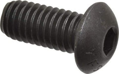 Value Collection - 3/8-16 UNC Hex Socket Drive, Button Screw - Alloy Steel, Black Oxide Finish, Fully Threaded, 7/8" Length Under Head - Makers Industrial Supply