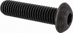 Value Collection - 1/2-13 UNC Hex Socket Drive, Button Screw - Alloy Steel, Black Oxide Finish, Fully Threaded, 2" Length Under Head - Makers Industrial Supply