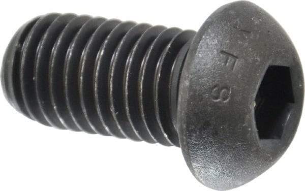 Value Collection - 5/8-11 UNC Hex Socket Drive, Button Screw - Alloy Steel, Black Oxide Finish, Fully Threaded, 1-1/4" Length Under Head - Makers Industrial Supply