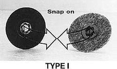 Merit Abrasives - 1-1/2" Disc Diam, 50 Grit, Zirconia Alumina Quick Change Disc - Type P Attaching System, Coated, Coarse Grade, 30,000 RPM, R801 Series - Makers Industrial Supply