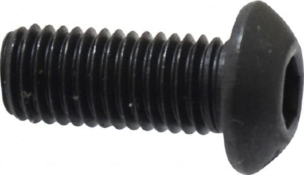 Value Collection - 1/4-28 UNF Hex Socket Drive, Button Screw - Alloy Steel, Black Oxide Finish, Fully Threaded, 5/8" Length Under Head - Makers Industrial Supply