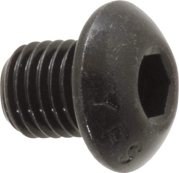 Value Collection - 5/16-24 UNF Hex Socket Drive, Button Screw - Alloy Steel, Black Oxide Finish, Fully Threaded, 3/8" Length Under Head - Makers Industrial Supply