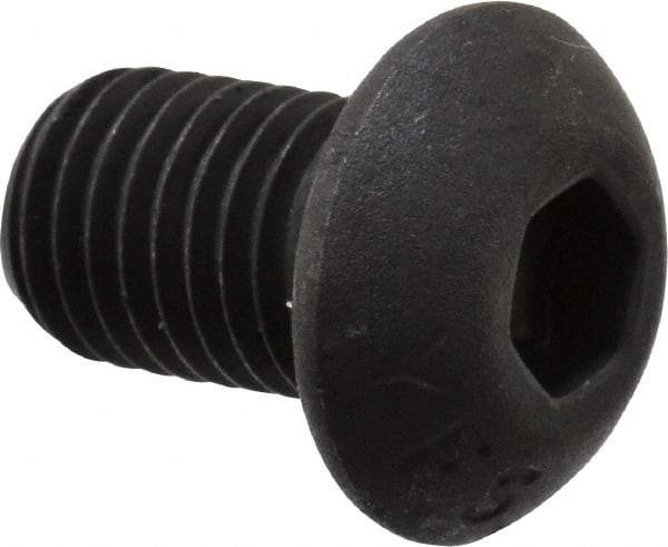 Value Collection - 5/16-24 UNF Hex Socket Drive, Button Screw - Alloy Steel, Black Oxide Finish, Fully Threaded, 1/2" Length Under Head - Makers Industrial Supply