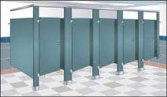 Bradley - Washroom Partition Steel Pilaster - 4 Inch Wide x 79-13/16 Inch High, ADA Compliant Stall Compatibility, Warm Gray - Makers Industrial Supply