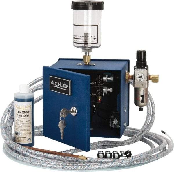 Accu-Lube - 2 Outlet, 10 Ounce Tank Capacity, Micro Lubricant System - 12' Coolant Line Length - Makers Industrial Supply