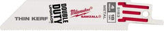 Milwaukee Tool - 4" Long x 3/4" Thick, Steel Reciprocating Saw Blade - Straight Profile, 18 TPI, Toothed Edge, Universal Shank - Makers Industrial Supply