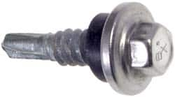 Buildex - 1/4", Hex Washer Head, Hex Drive, 7/8" Length Under Head, #1 Point, Self Drilling Screw - Makers Industrial Supply