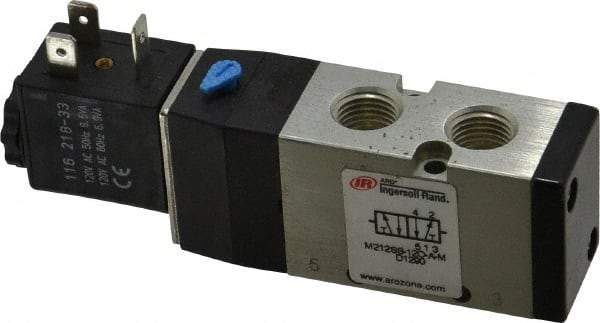 ARO/Ingersoll-Rand - 1/4", 4-Way 2-Position Maxair Stacking Solenoid Valve - 120 VAC, 0.7 CV Rate, 1.37" High - Makers Industrial Supply