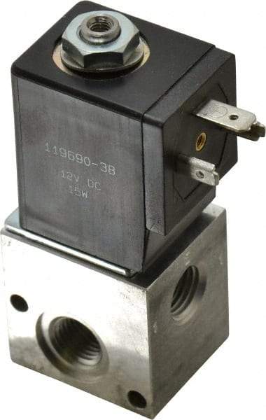 ARO/Ingersoll-Rand - 1/4", CAT Series 3-Way 2-Position Stacking Solenoid Valve - 12 VDC, 0.2 CV Rate, 3-1/2" High - Makers Industrial Supply