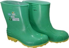 Dunlop Protective Footwear - Men's Size 9-10 Medium Width Steel Knee Boot - Green, PVC Upper, 11" High, Chemical Resistant, Non-Slip - Makers Industrial Supply