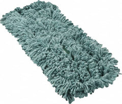 Rubbermaid - 24" Long x 5" Wide Yarn Blend Dust Mop Head - Slip-On/Slip-Through Backing, Green, Twisted Loop Head, Anti-Microbial - Makers Industrial Supply