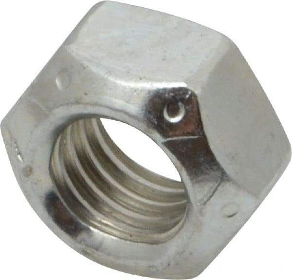 Value Collection - 9/16-12 UNC Grade C Hex Lock Nut with Distorted Thread - 7/8" Width Across Flats, 31/64" High, Cadmium Clear-Plated Finish - Makers Industrial Supply