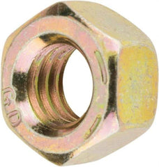 Value Collection - 5/16-18 UNC Steel Right Hand Hex Nut - 1/2" Across Flats, 17/64" High, Zinc Yellow Dichromate Finish - Makers Industrial Supply