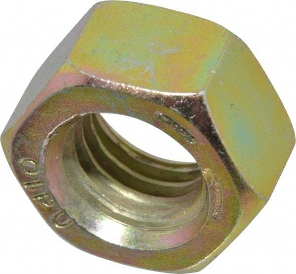 Value Collection - 9/16-12 UNC Steel Right Hand Hex Nut - 7/8" Across Flats, 31/64" High, Zinc Yellow Dichromate Finish - Makers Industrial Supply