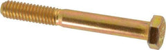 Made in USA - 5/16-18 UNC, 2-1/2" Length Under Head Hex Head Cap Screw - Partially Threaded, Grade 8 Alloy Steel, Zinc Yellow Dichromate Finish, 1/2" Hex - Makers Industrial Supply