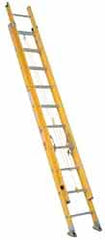 Made in USA - 24' High, Type IA Rating, Fiberglass Extension Ladder - Makers Industrial Supply