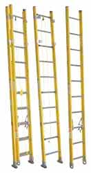 Made in USA - 28' High, Type IAA Rating, Fiberglass Extension Ladder - Makers Industrial Supply