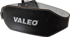 Valeo - Size M, Traditional Buckle, Leather Belt - 31 to 37" Waist, 6" Wide, Lumbar Support, Black - Makers Industrial Supply