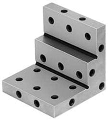 Suburban Tool - 3" Wide x 2-3/4" Deep x 3" High Steel Precision-Ground Angle Plate - Stepped Plate, Machined Holes on Surface, Open End, 9/16" Thick, Single Plate - Makers Industrial Supply