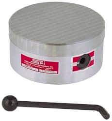 Suburban Tool - Standard Pole Round Permanent Magnetic Rotary Chuck - 6-1/4" Wide x 3" High, Ceramic - Makers Industrial Supply