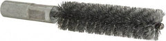 Value Collection - 5/8" Diam Helical Steel Tube Brush - Double Spiral, 0.012" Filament Diam, 2-23/64" Brush Length, 4" OAL, 5/16-18 Female Shank - Makers Industrial Supply