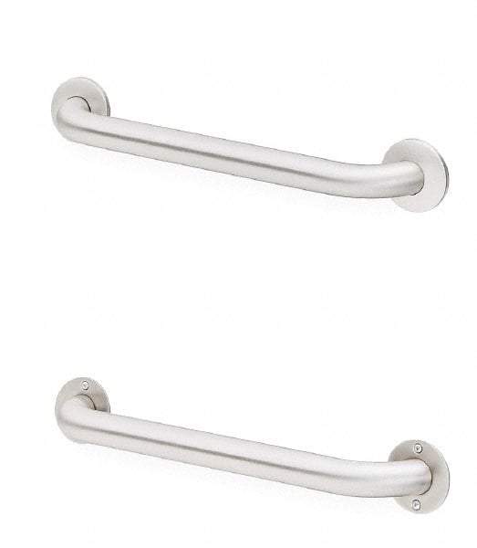 Bradley - Washroom Partition Stainless Steel Grab Bar - 42 Inch Long, Compatible with Shower and Toilet Stalls - Makers Industrial Supply