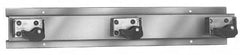 Bradley - 4" High, Stainless Steel with Rubber Holders, Wall Strip Organizer - 36" Long, 4 Holders - Makers Industrial Supply